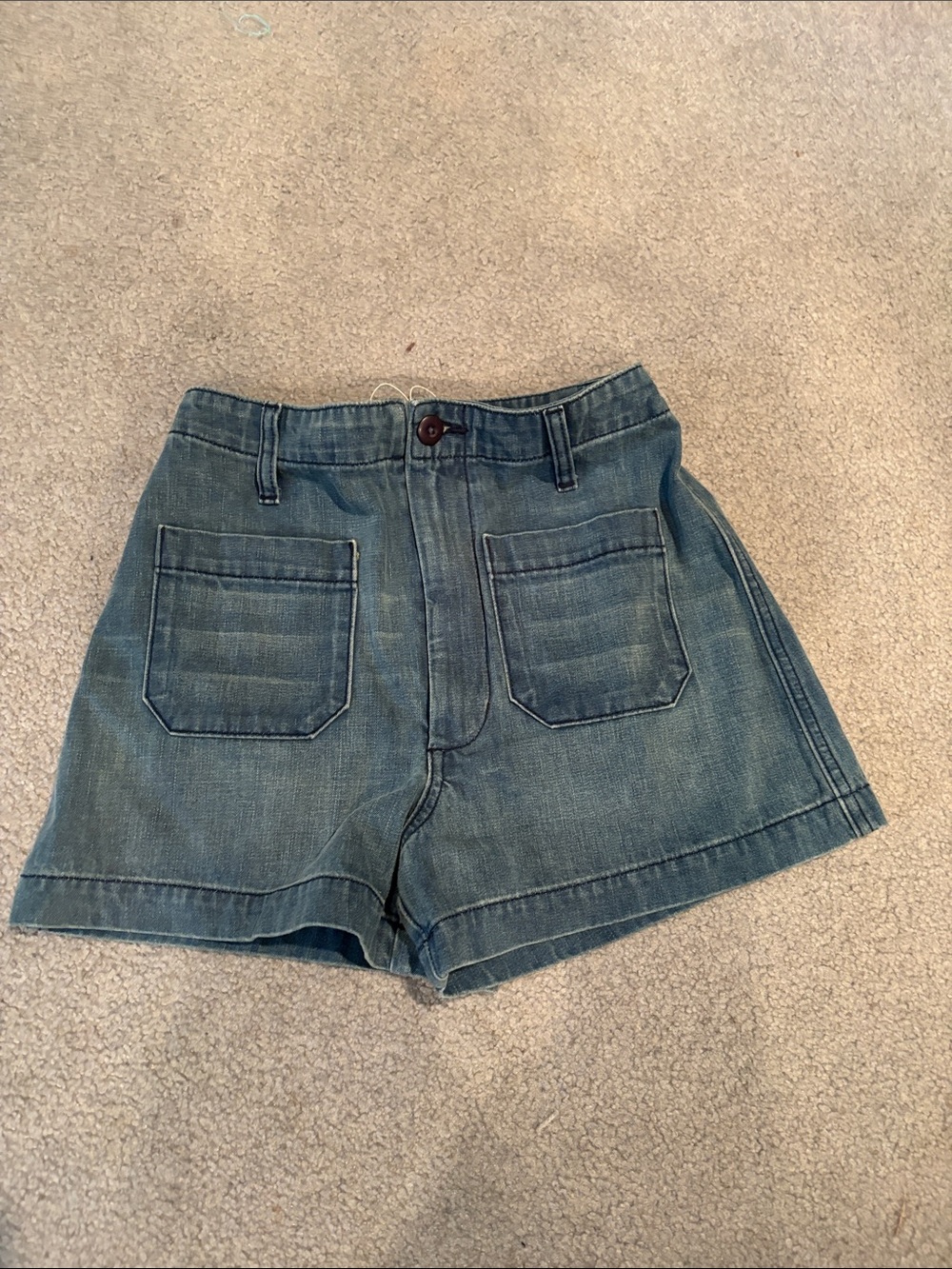 Doen classic High-Waist Denim Shorts - Blue